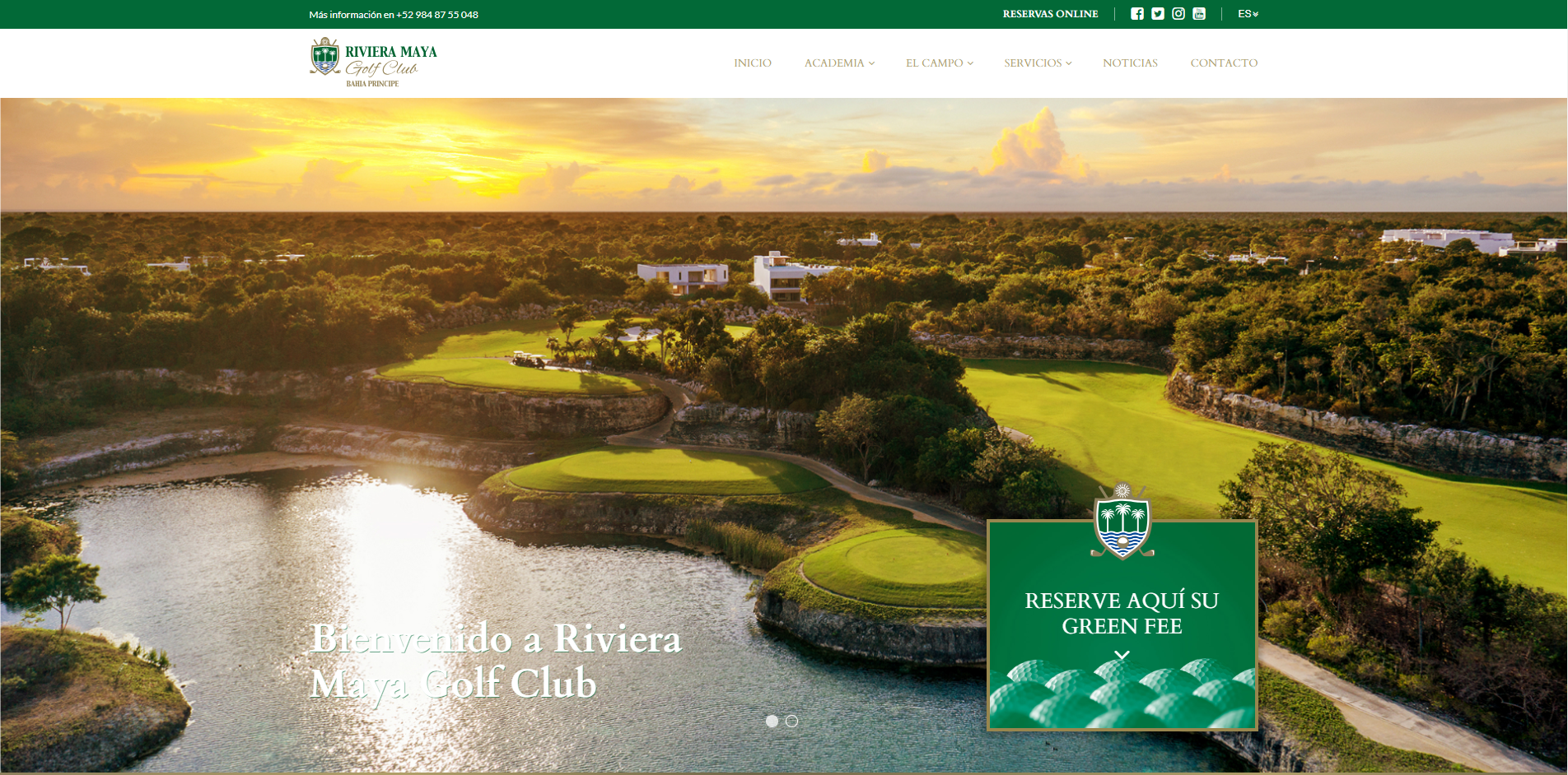 Página de bienvenida, Bahia Principe Riviera Maya Golf Club