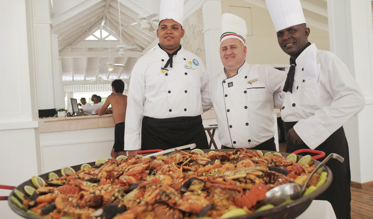 Our chefs prepared a paella for the guests