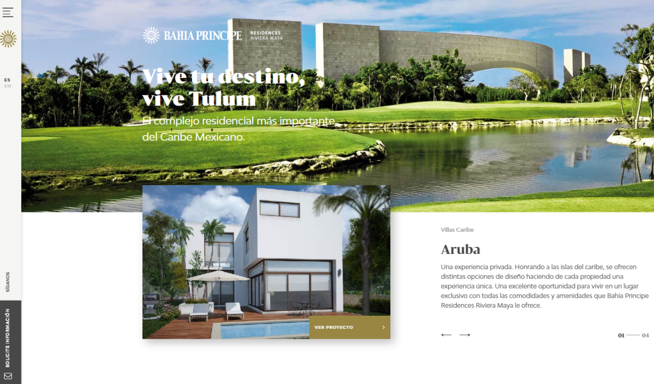 Página de bienvenida a la web de Bahia Principe Residences Riviera Maya Página de bienvenida a la web de Bahia Principe Residences Riviera Maya